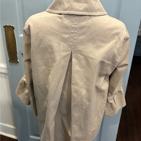 Draper James Tan Pea Coat with Classic Collar and Structured Shoulders - Picture 2 of 7